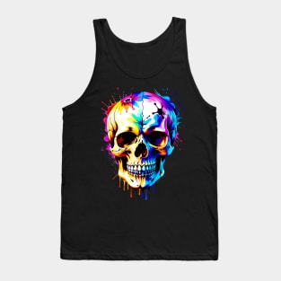 Colored Skull Design in Vibrant Vector Style Tank Top